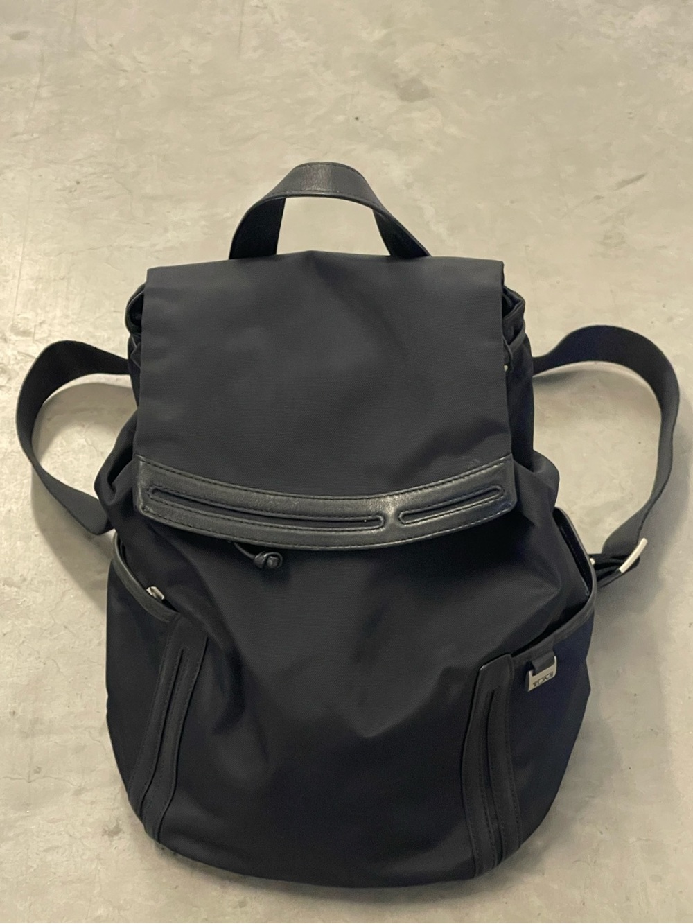 Tumi Voyageur Halle Black Nylon Leather Trim Laptop Backpack with Pouch
